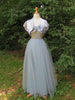 40s Light Blue Ball Gown and Shrug - front