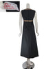 60s/70s Black Maxi Dress - back view and label
