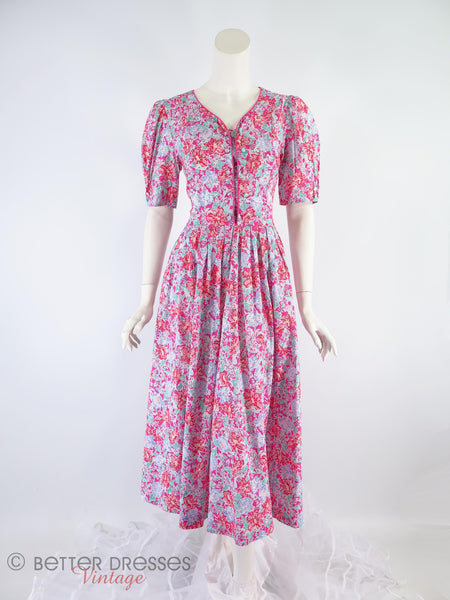 80s Laura Ashley Floral Dress - no crinoline