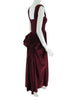 40s Burgundy Velvet Ball Gown With Bustle - side view