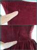 40s Burgundy Velvet Ball Gown With Bustle - repairs