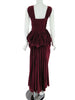 40s Burgundy Velvet Ball Gown With Bustle - back view