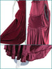 40s Burgundy Velvet Ball Gown With Bustle - skirt + interior views