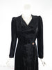 30s Black Velvet opera coat - close view