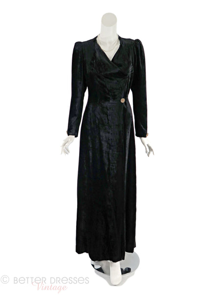 30s Black Velvet Opera Coat