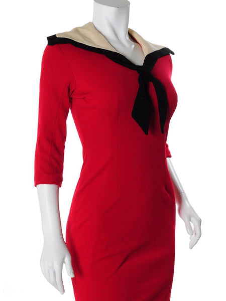 Vintage Nautical Wiggle Dress - angle view