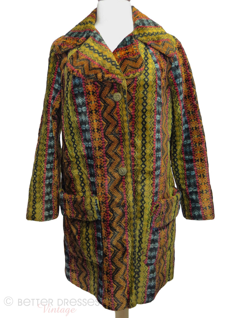 60s Chenille Coat - close view