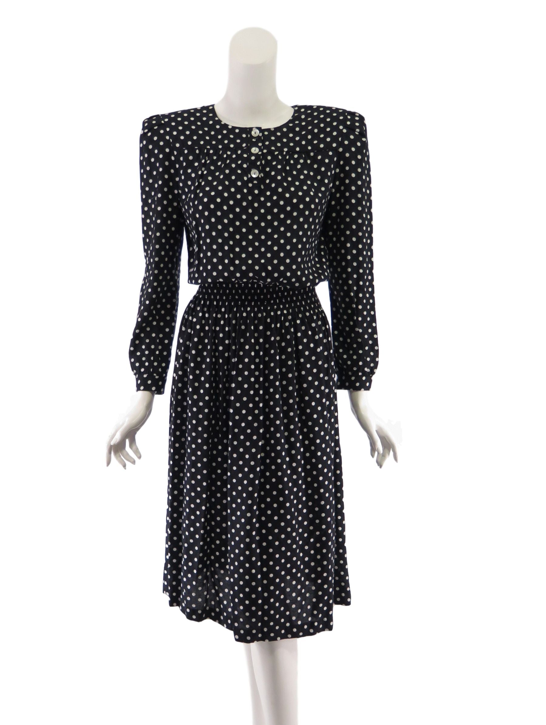 80s Does 40s Black Polka Dot Day Dress Better Dresses Vintage 80s Does 40s Black Polka Dot Day Dress Better Dresses Vintage