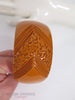 40s Butterscotch Wide Carved Bakelite Bangle - detail