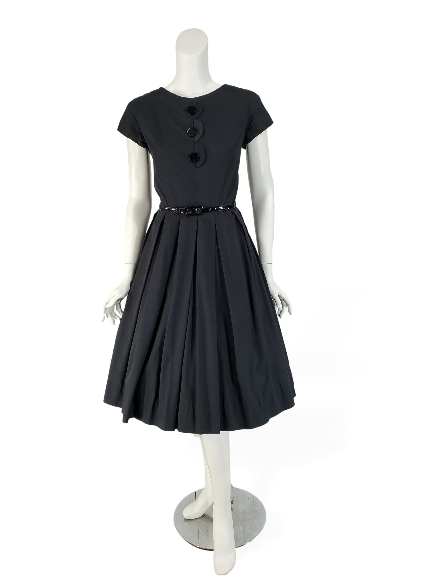 50s/60s Black Cotton Dress Better Dresses Vintage 50s/60s Black Cotton Dress Better Dresses Vintage