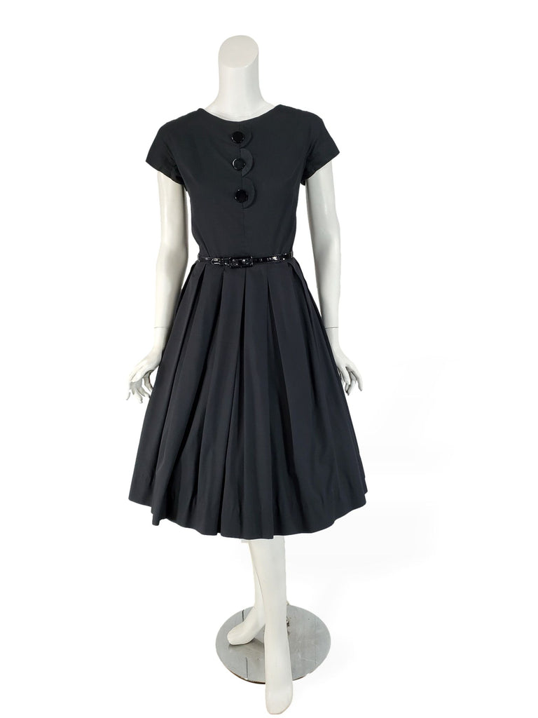 1950s or 60s black cotton day dress