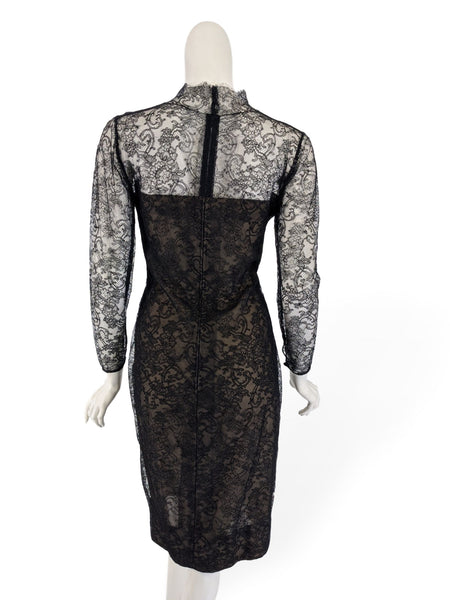 Back view of black lace 50s dress