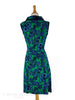 60s Shift Dress in Kelly Green and Blue