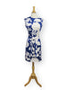 60s/70s Shift Dress in Blue and White