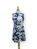 60s/70s Shift Dress in Blue and White