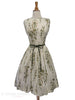 60s Full Skirt Botanical Print Day Dress