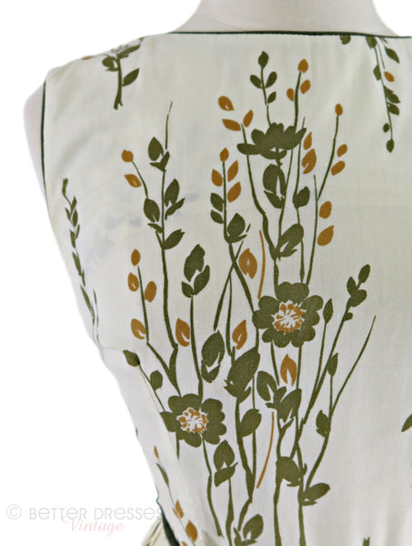 60s Day Dress Botanical Print detail
