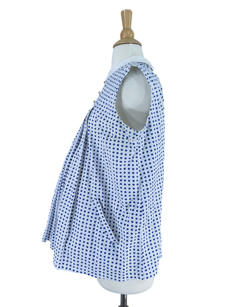 50s Maternity Blouse in Navy Polka Dots