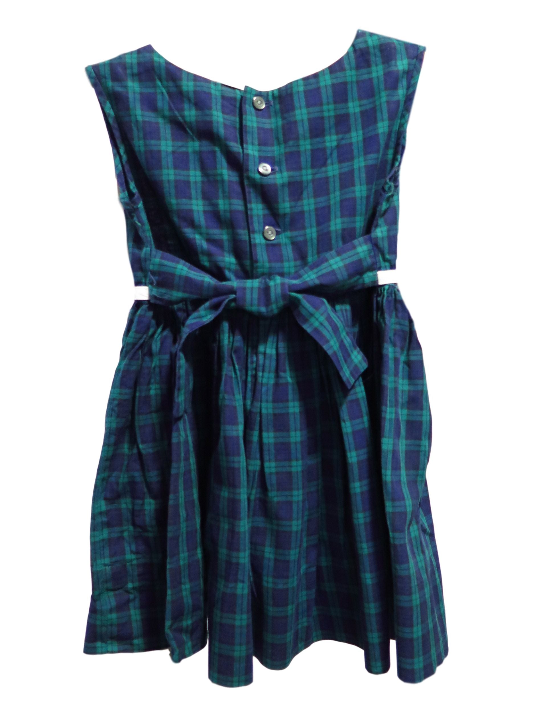 50s Girl's Dress in Navy and Green Plaid Better Dresses Vintage 50s Girl's Dress in Navy and Green Plaid Better Dresses Vintage