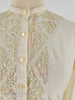 Detail of 1950s sequined cream cardigan