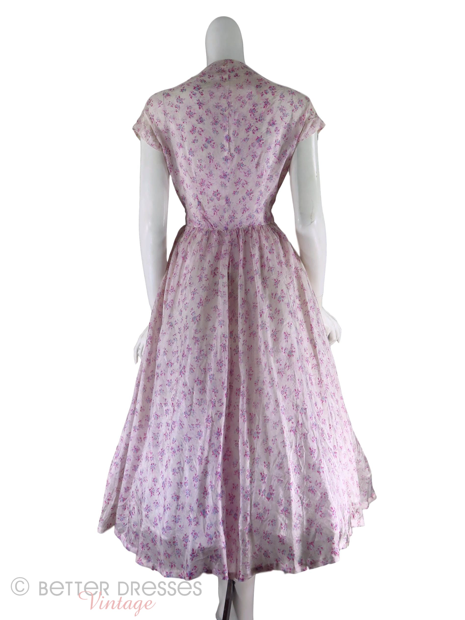 40s/50s Tissue Silk Floral Dress Better Dresses Vintage 40s/50s Tissue Silk Floral Dress Better Dresses Vintage