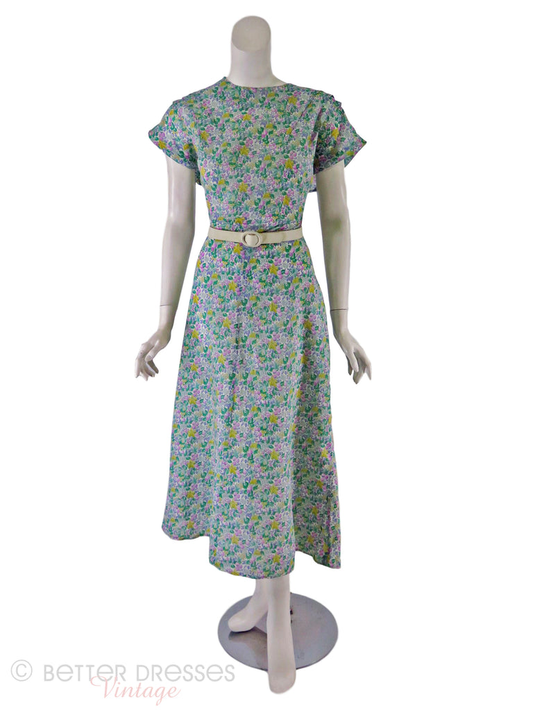 30s floral day dress - with belt