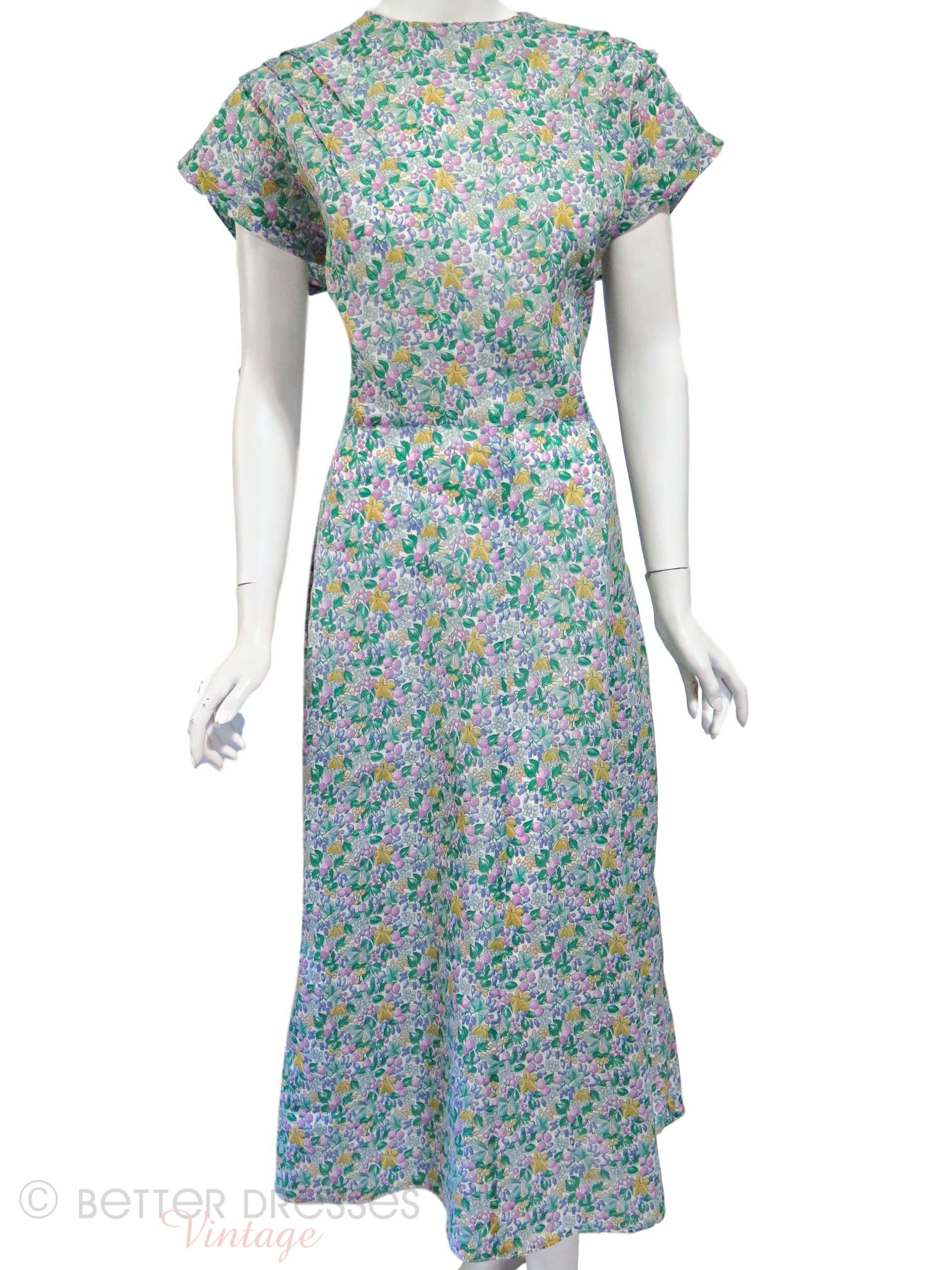 30s Floral Day Dress - Brand New, Unworn - med, lg Better Dresses Vintage 30s Floral Day Dress - Brand New, Unworn - med, lg Better Dresses Vintage