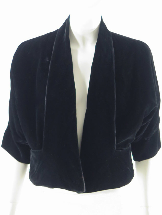 50s Black Velvet Cropped Jacket – Better Dresses Vintage