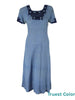 30s day dress in blue crochet