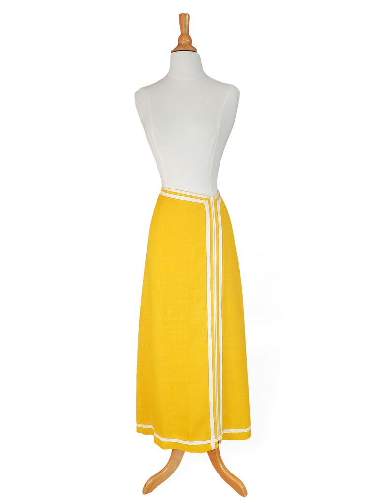 60s Mod Yellow Maxi Skirt