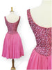 50s/60s Hot Pink Sequined Party Dress