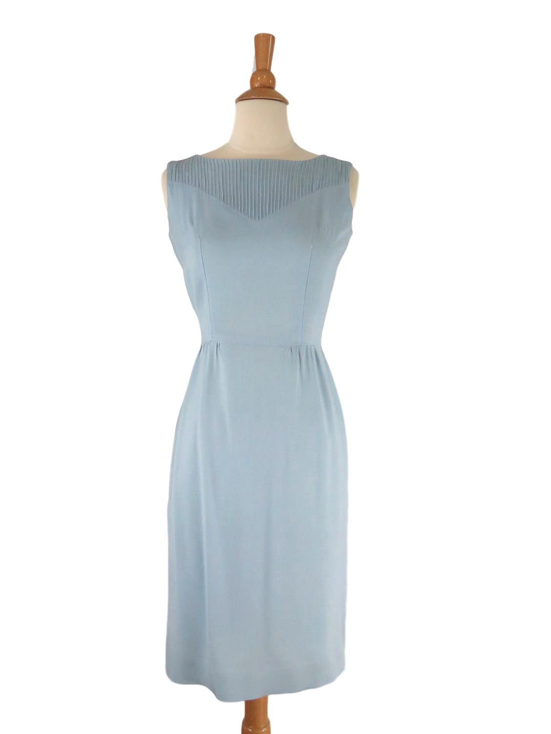 50s/60s Dress - Light Blue Sleeveless Sheath Better Dresses Vintage 50s/60s Dress - Light Blue Sleeveless Sheath Better Dresses Vintage