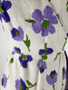 70s Purple Floral Day Dress - sm