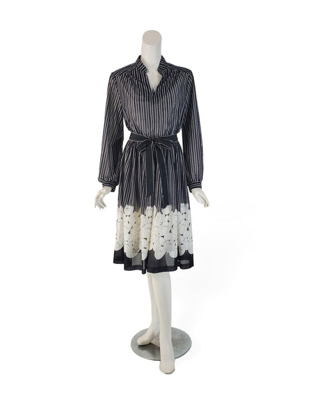 70s/80s Black and White Secretary Dress at Better Dresses Vintage