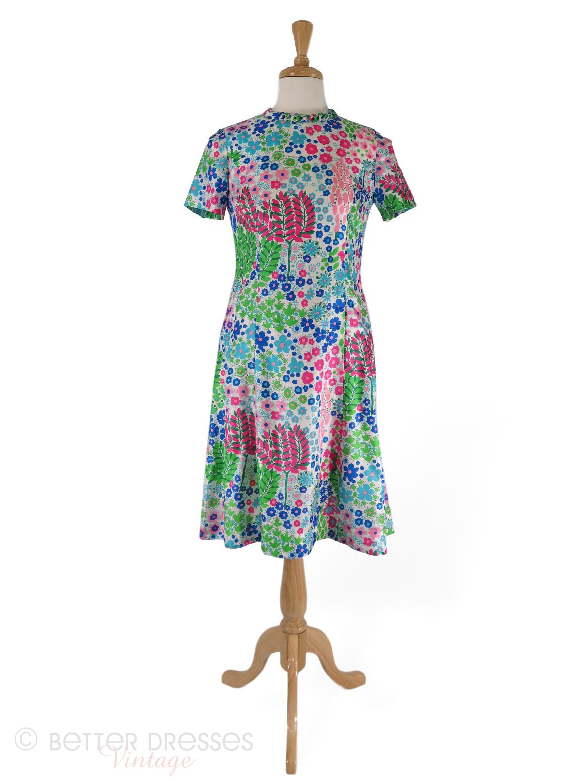 60s Floral Shift Dress - Med 60s Floral Shift Dress - Med
