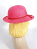 70s Emilio Pucci straw hat in fuchsia - back view