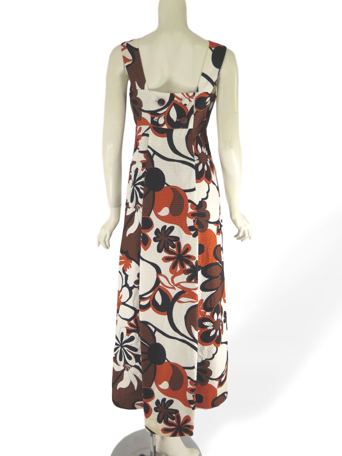 60s Hawaiian Barkcloth Maxi Dress in Bold Floral - sm – Better Dresses ...