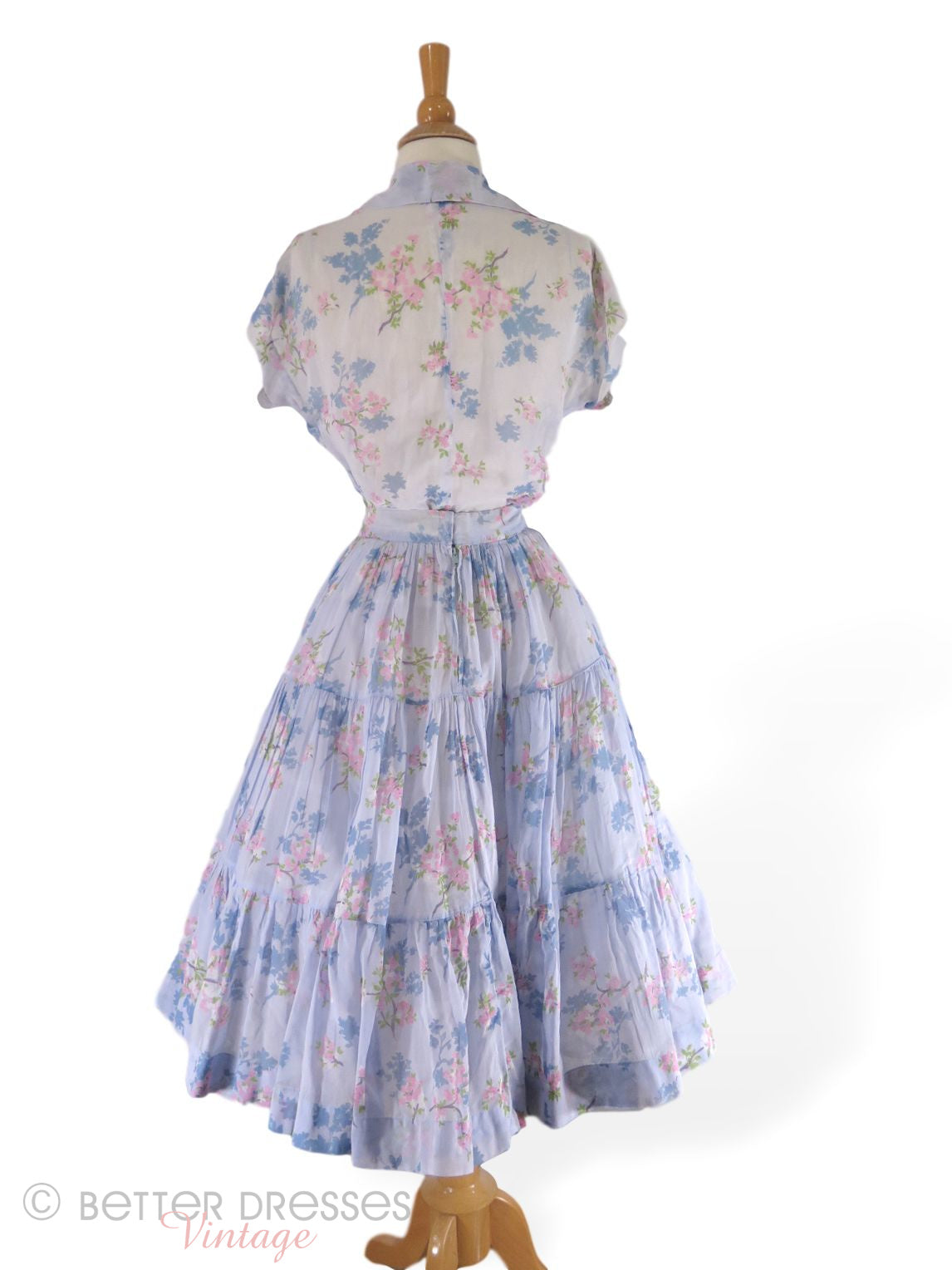 40s/50s Patio Dress in Light Blue Floral Cotton – Better Dresses Vintage 40s/50s Patio Dress in Light Blue Floral Cotton – Better Dresses Vintage