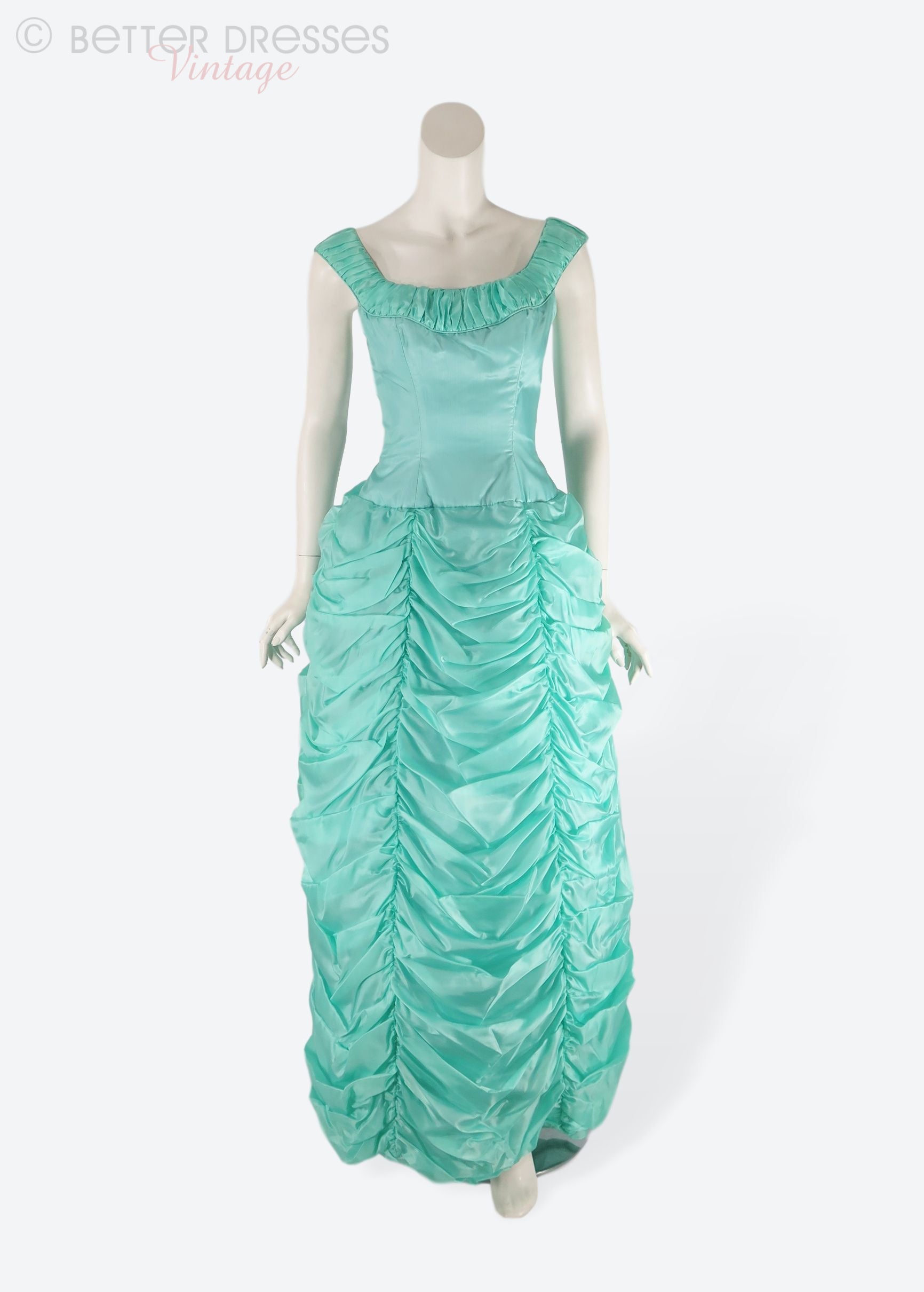 60s Gown in Aqua by Mike Benet Formals - xs, sm 60s Gown in Aqua by Mike Benet Formals - xs, sm
