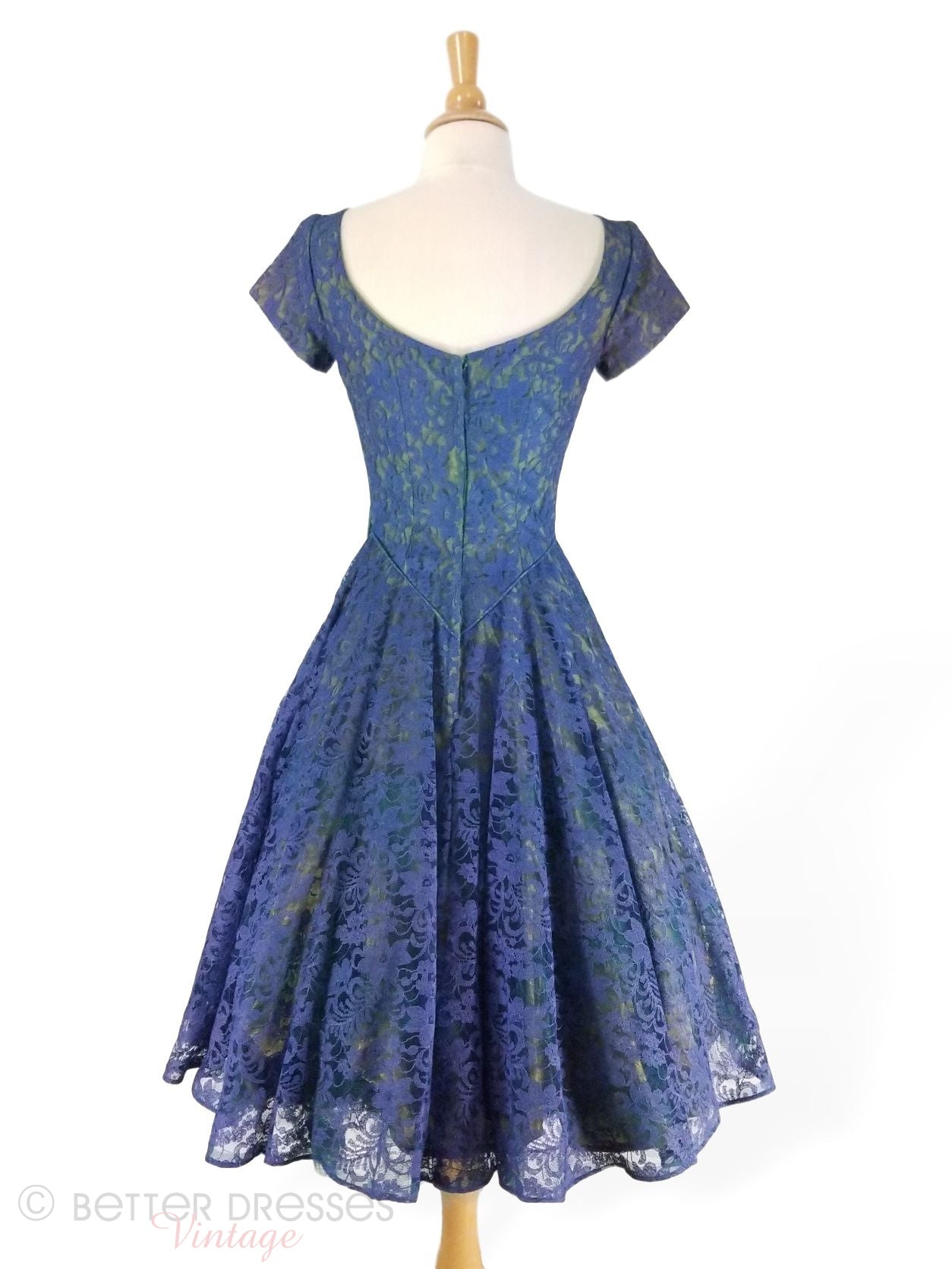 50s Lace Party Dress in Indigo Blue – Better Dresses Vintage