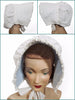 Antique Quilted Cotton Bonnet Sides and Front Views