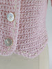 Cardigan style années 50 en crochet rose