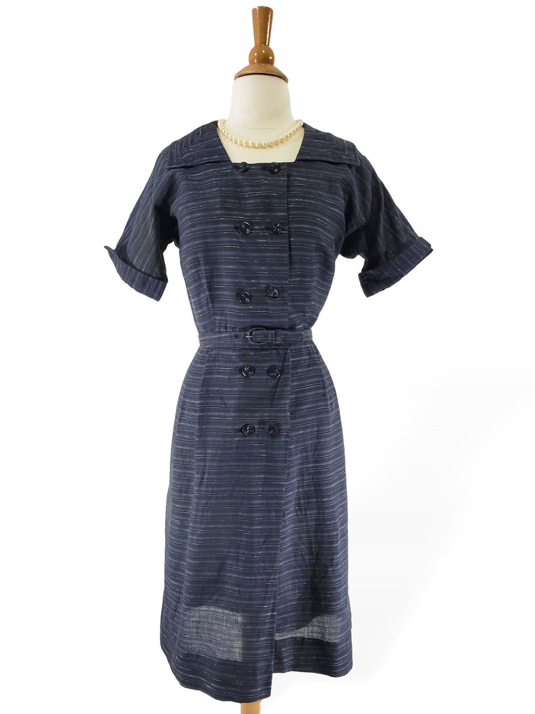 40s/50s Striped Shirtwaist Dress
