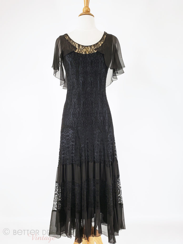 30s Black Lace Gown - Main view