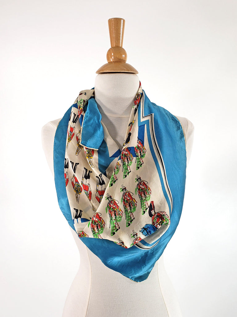 Vintage 1940s British soldiers silk scarf