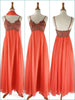 60s/70s Gown in Peach Chiffon by Mike Benet Formals