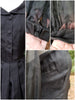 details of vintage black silk Party Dress