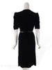 1940s Black Velvet and Ecru Lace dress - back view