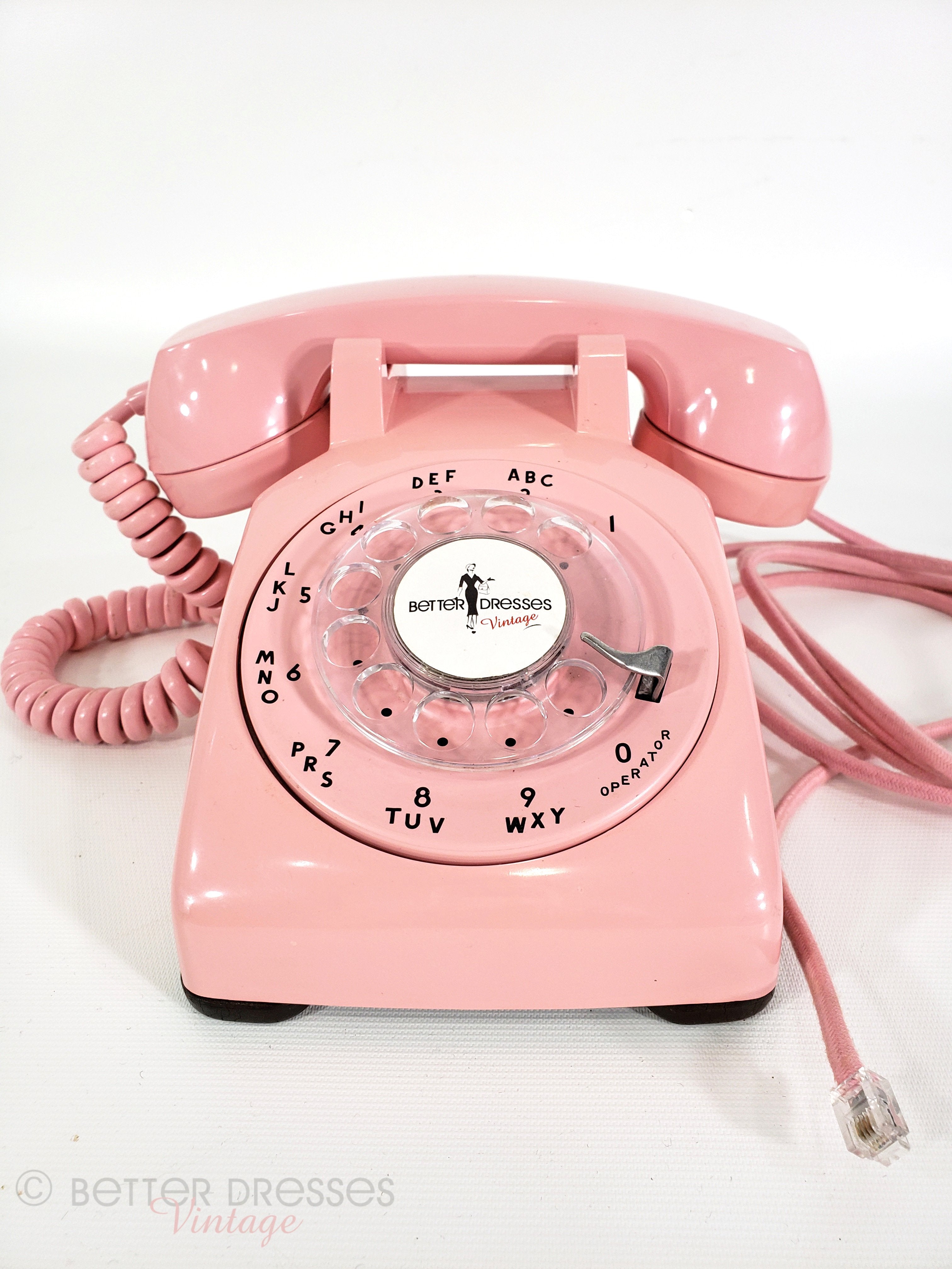 60s Pink Rotary Phone - Working - ITT 500 – Better Dresses Vintage
