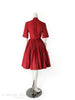 back view of 1950s red shirtwaister